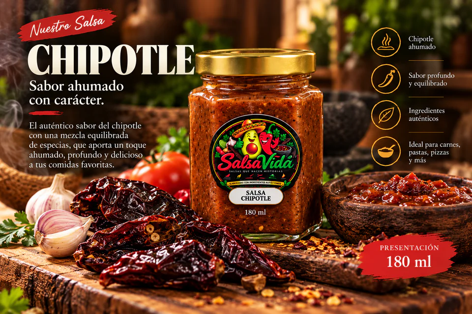 Composición de marca de Chipotle, presentación de 180 ml